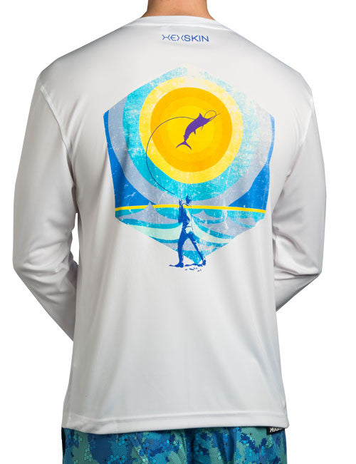 Jumping Marlin Lightweight Long Sleeve UPF 50+ Fishing T-Shirt L