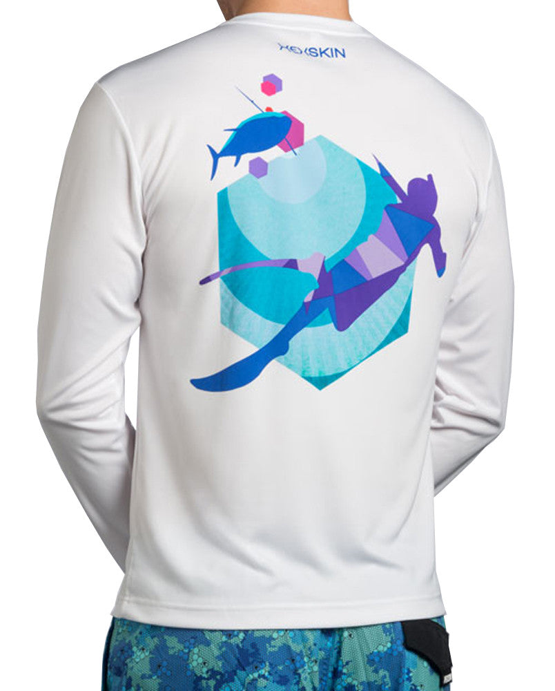 Spearfishing Octopus UV T-Shirt, Mens Protection Long Sleeve Tee, Fishing