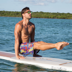 Camo Long Swim Trunks Coral Board Shorts for Men